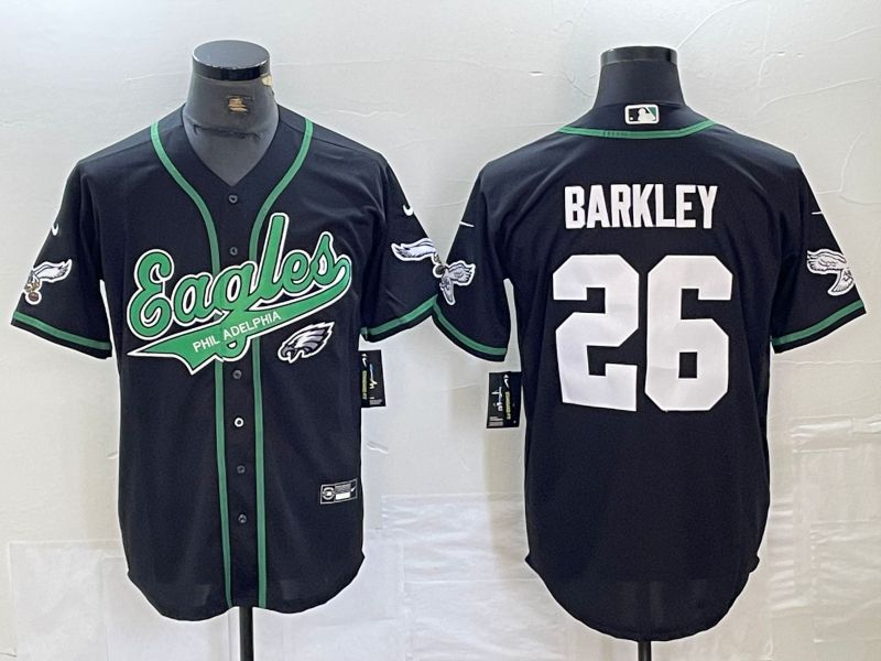 Men Philadelphia Eagles #26 Barkley Black 2024 Nike Co branded NFL Jersey style 11->pittsburgh steelers->NFL Jersey